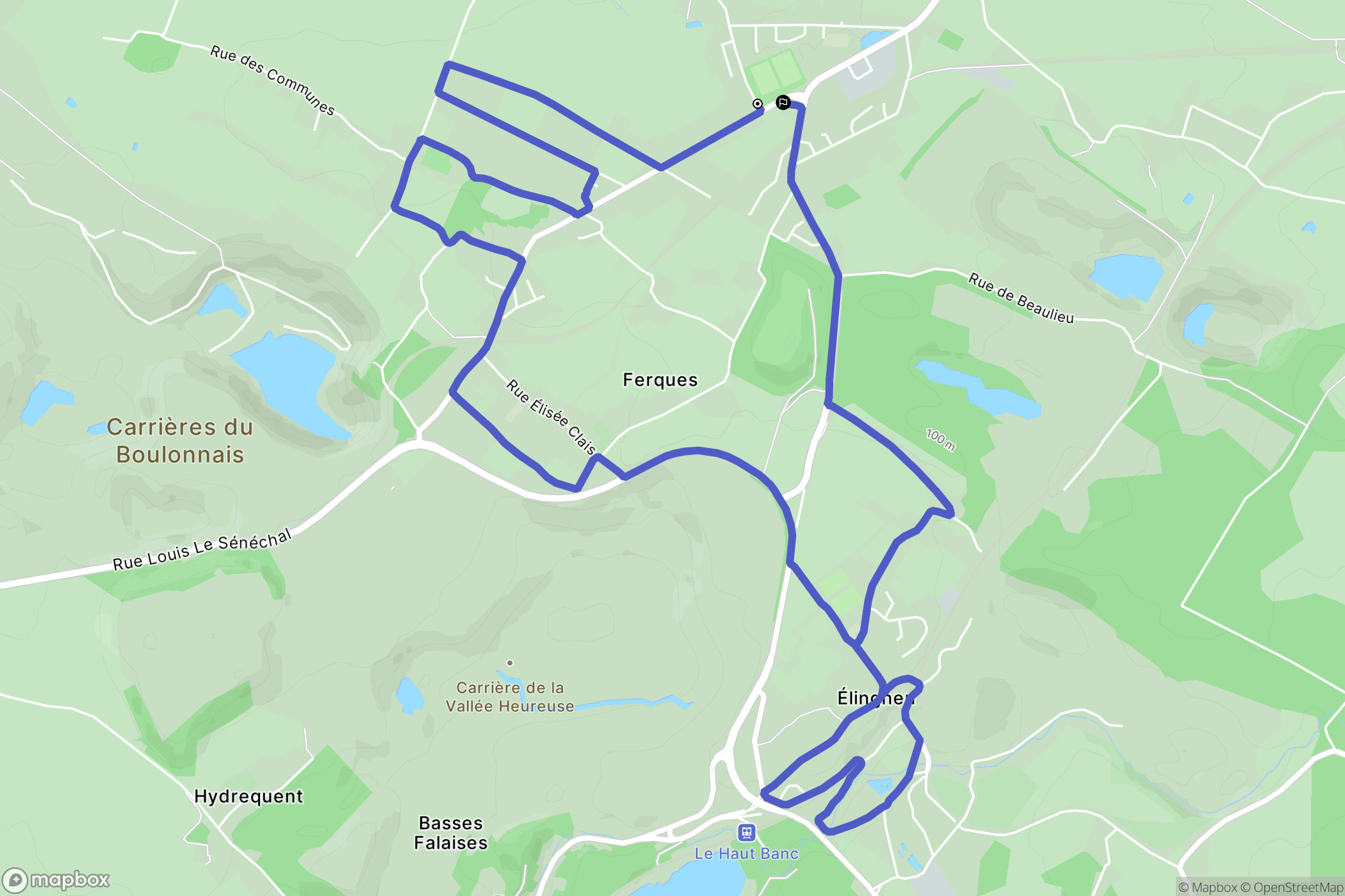 Landrethun-le-Nord : carte du parcours de randonnée - France