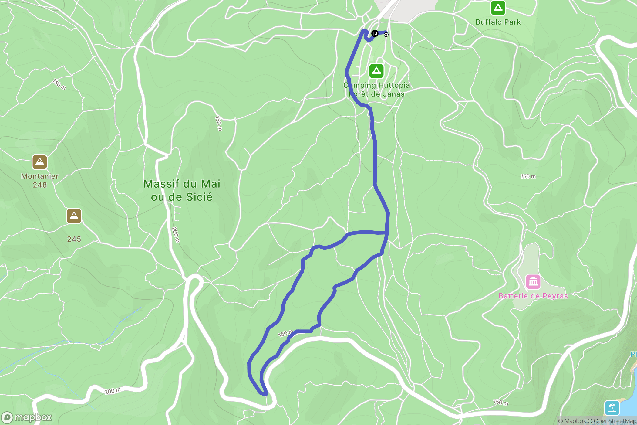 La Seyne-sur-Mer : carte du parcours de randonnée - France