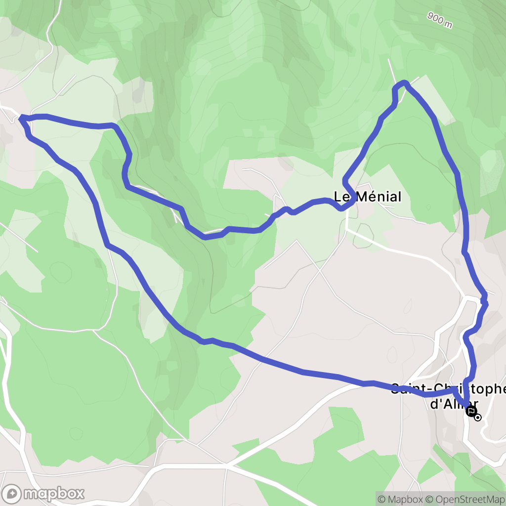 Saint-Christophe-d'Allier : carte du parcours de randonnée - France
