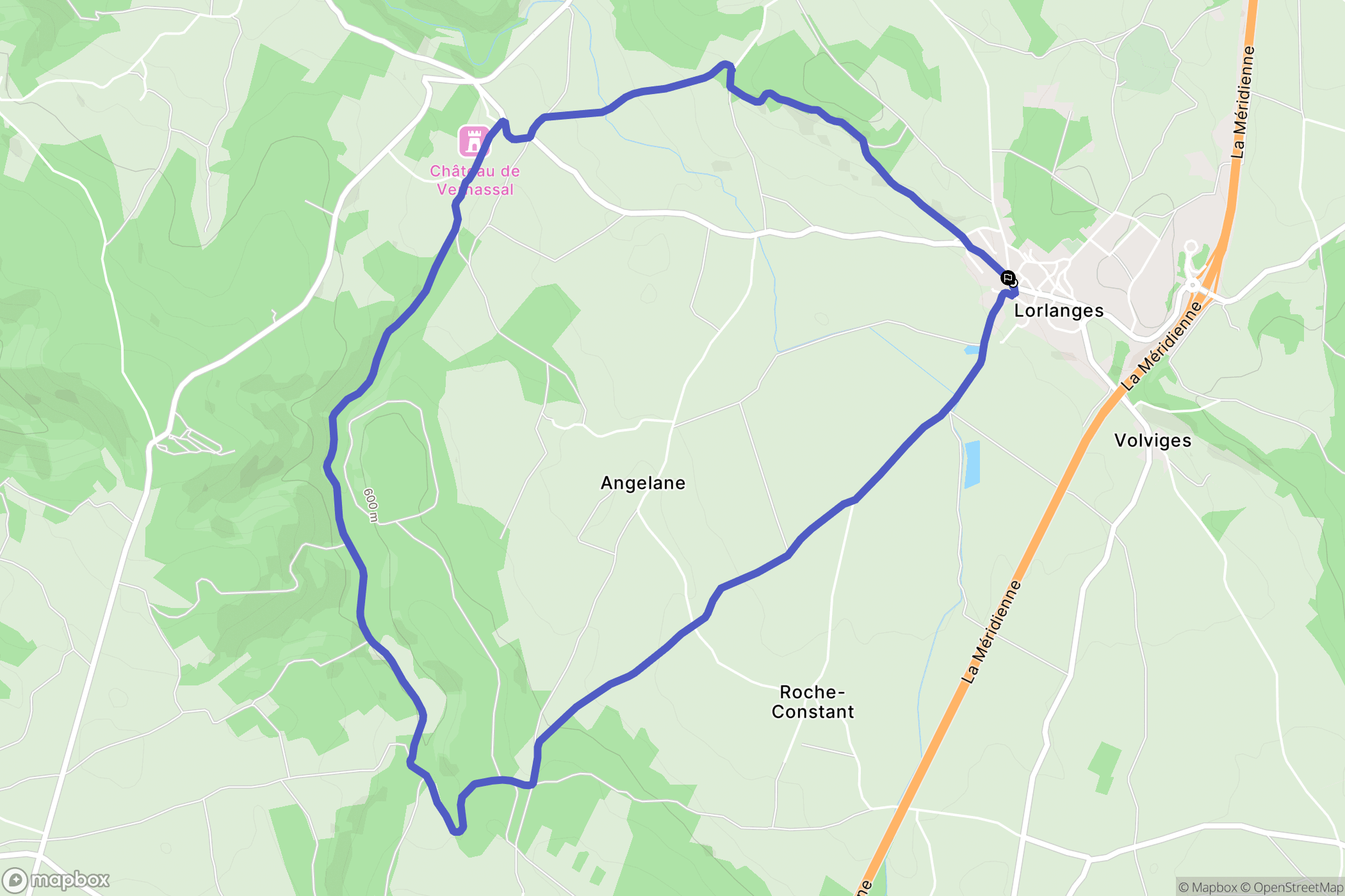Lorlanges : carte du parcours de randonnée - France