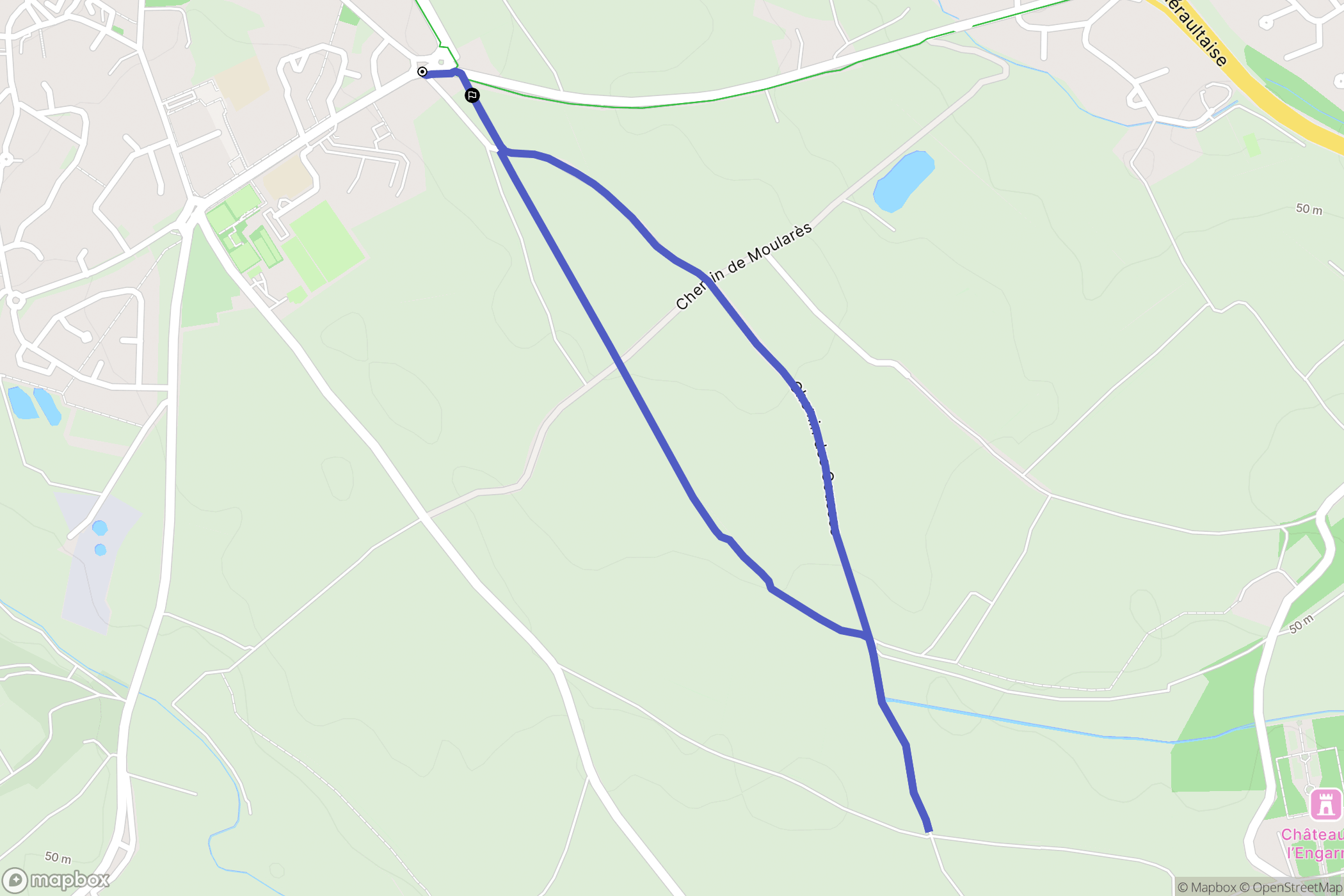 Saint-Georges-d'Orques : carte du parcours de randonnée - France