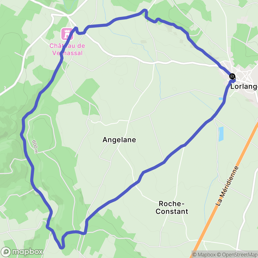 Lorlanges : carte du parcours de randonnée - France