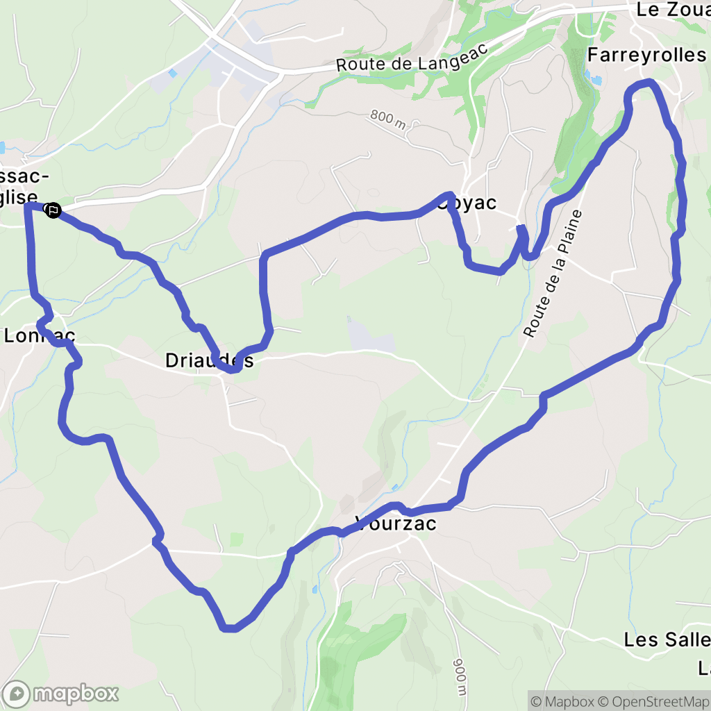 Sanssac-l'Église : carte du parcours de randonnée - France