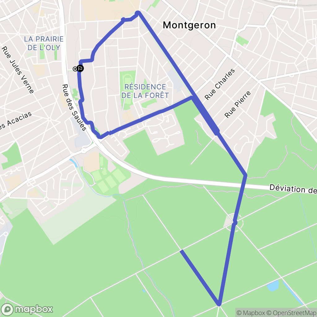 Montgeron : carte du parcours de randonnée - France