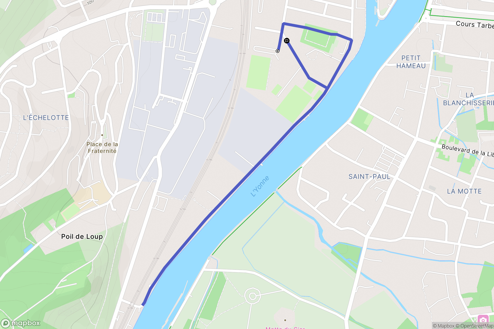 Paron : carte du parcours de randonnée - France