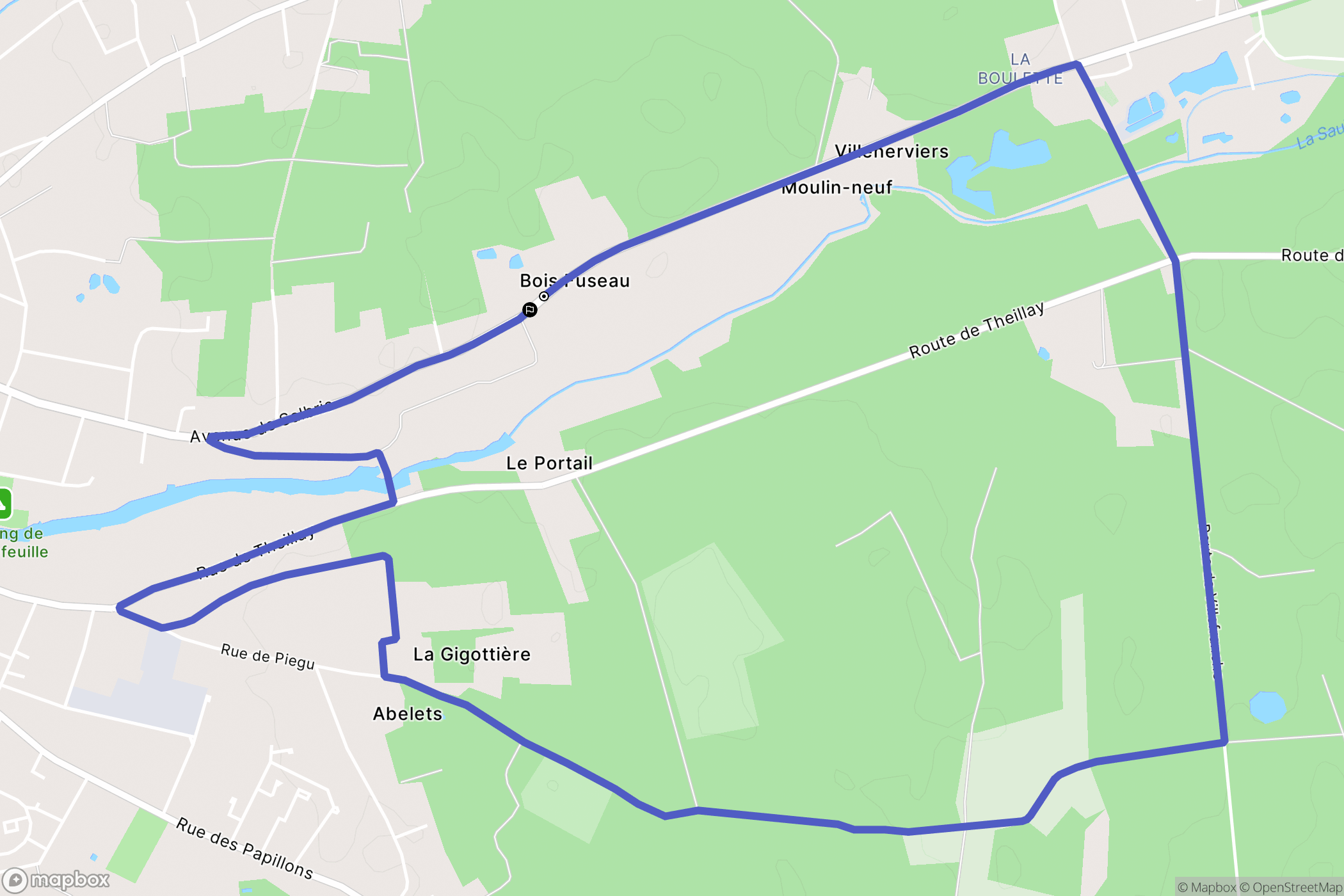 Villeherviers : carte du parcours de randonnée - France