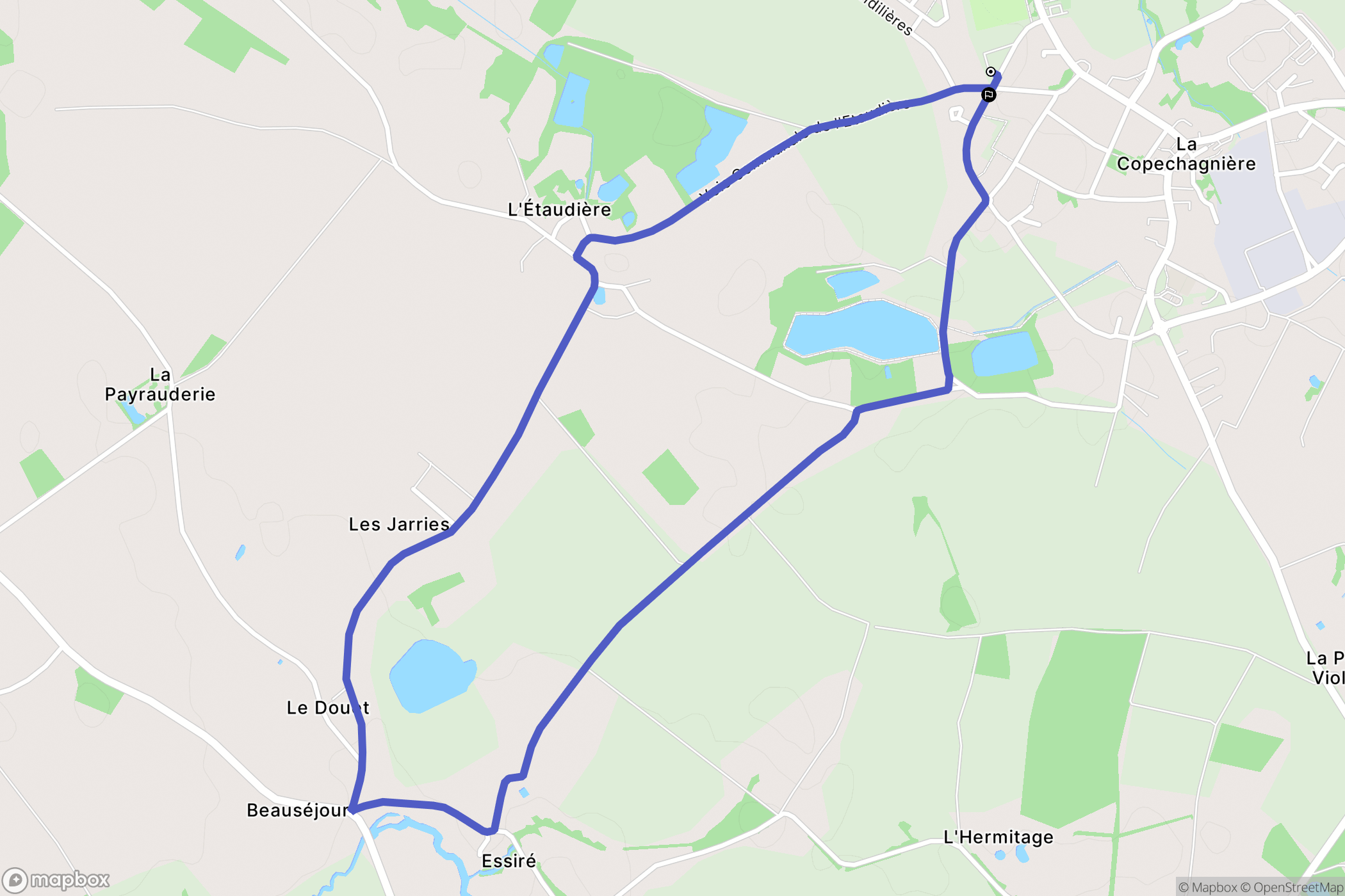 La Copechagnière : carte du parcours de randonnée - France