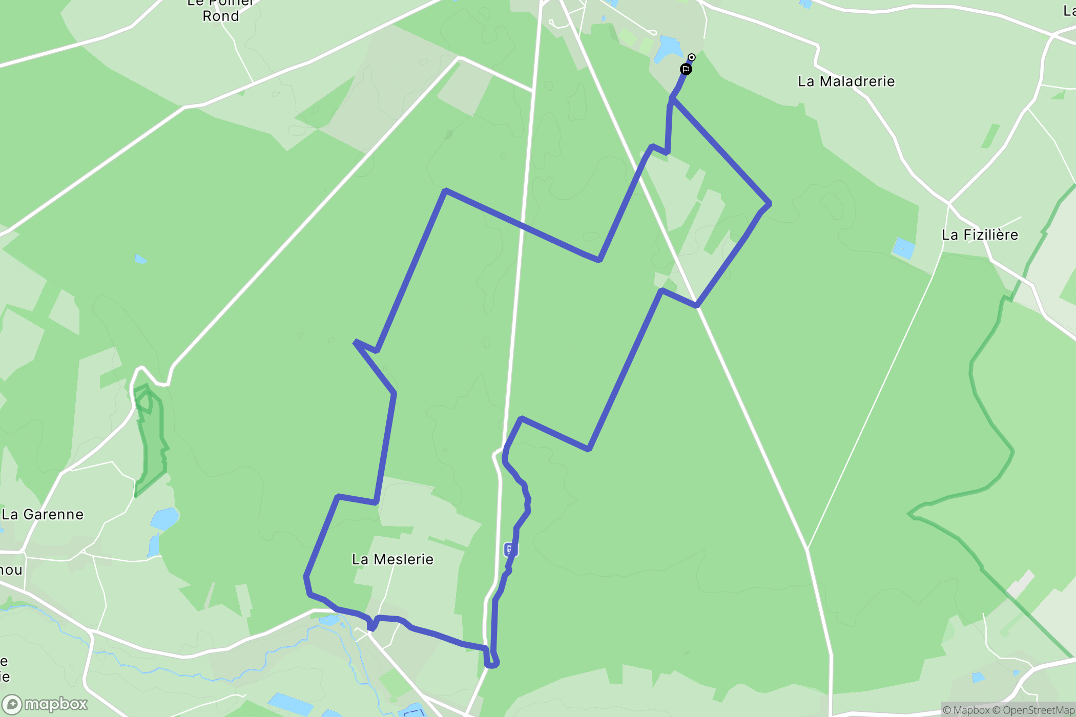 Senonches : carte du parcours de randonnée - France