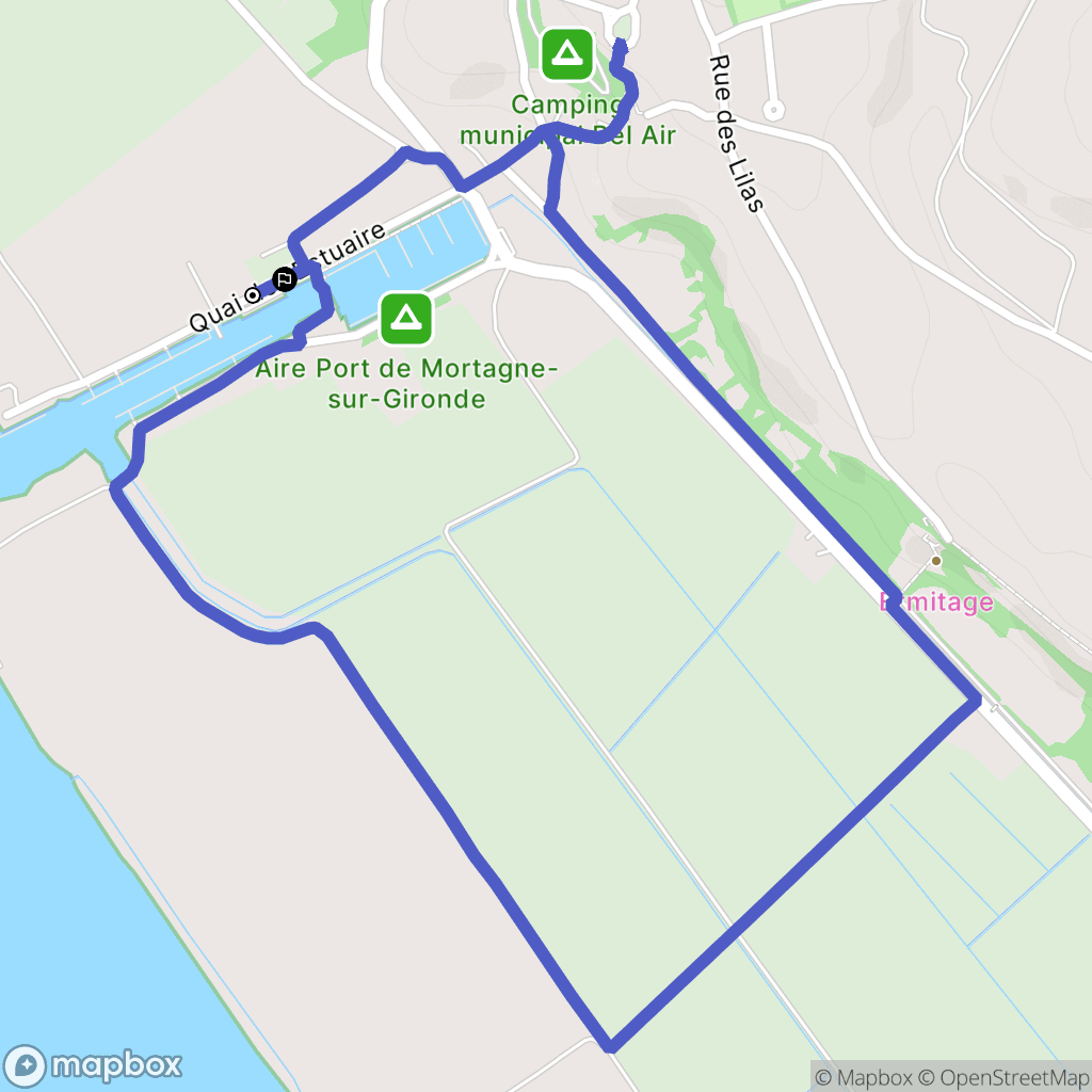 Mortagne-sur-Gironde : carte du parcours de randonnée - France