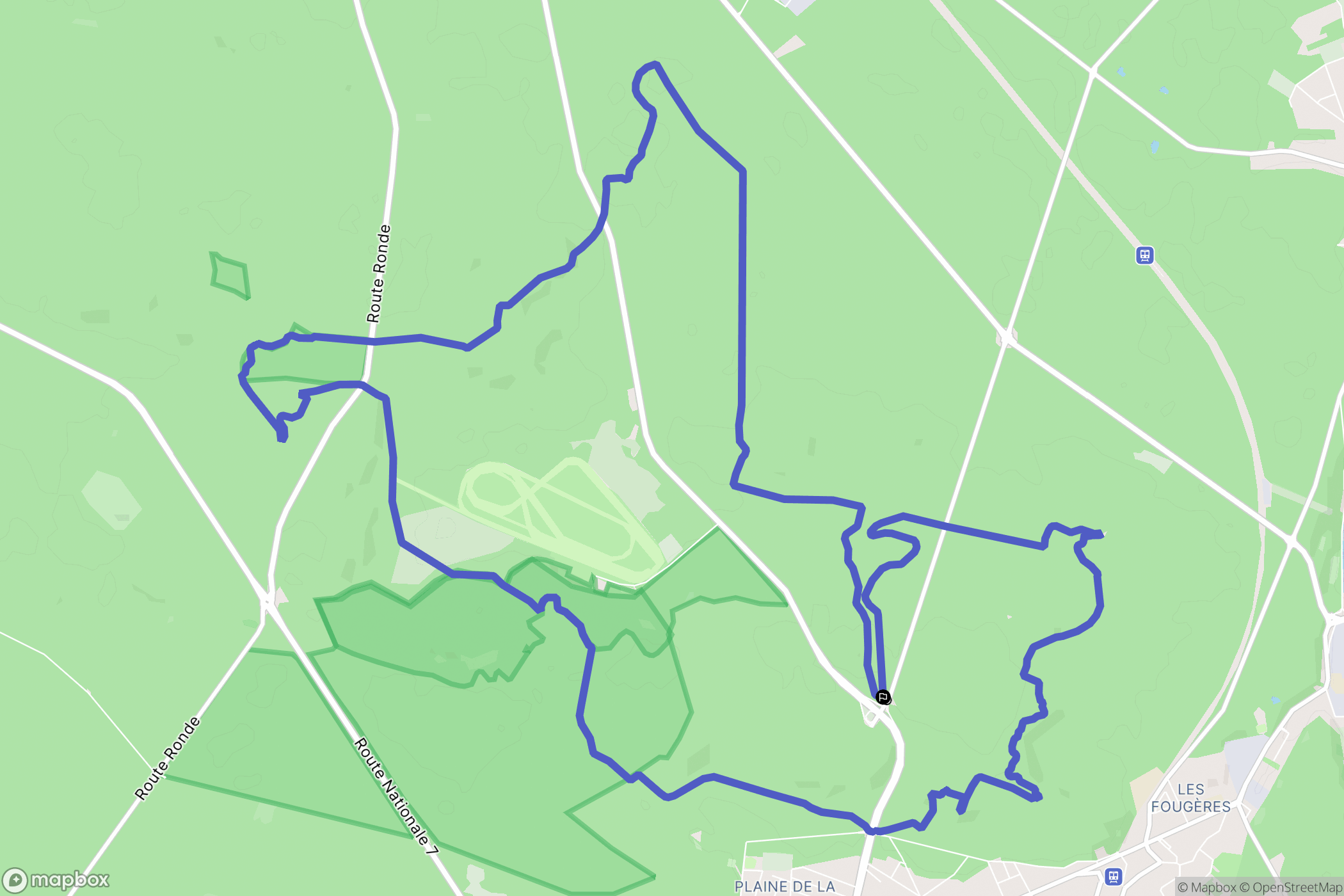 Fontainebleau : carte du parcours de randonnée - France