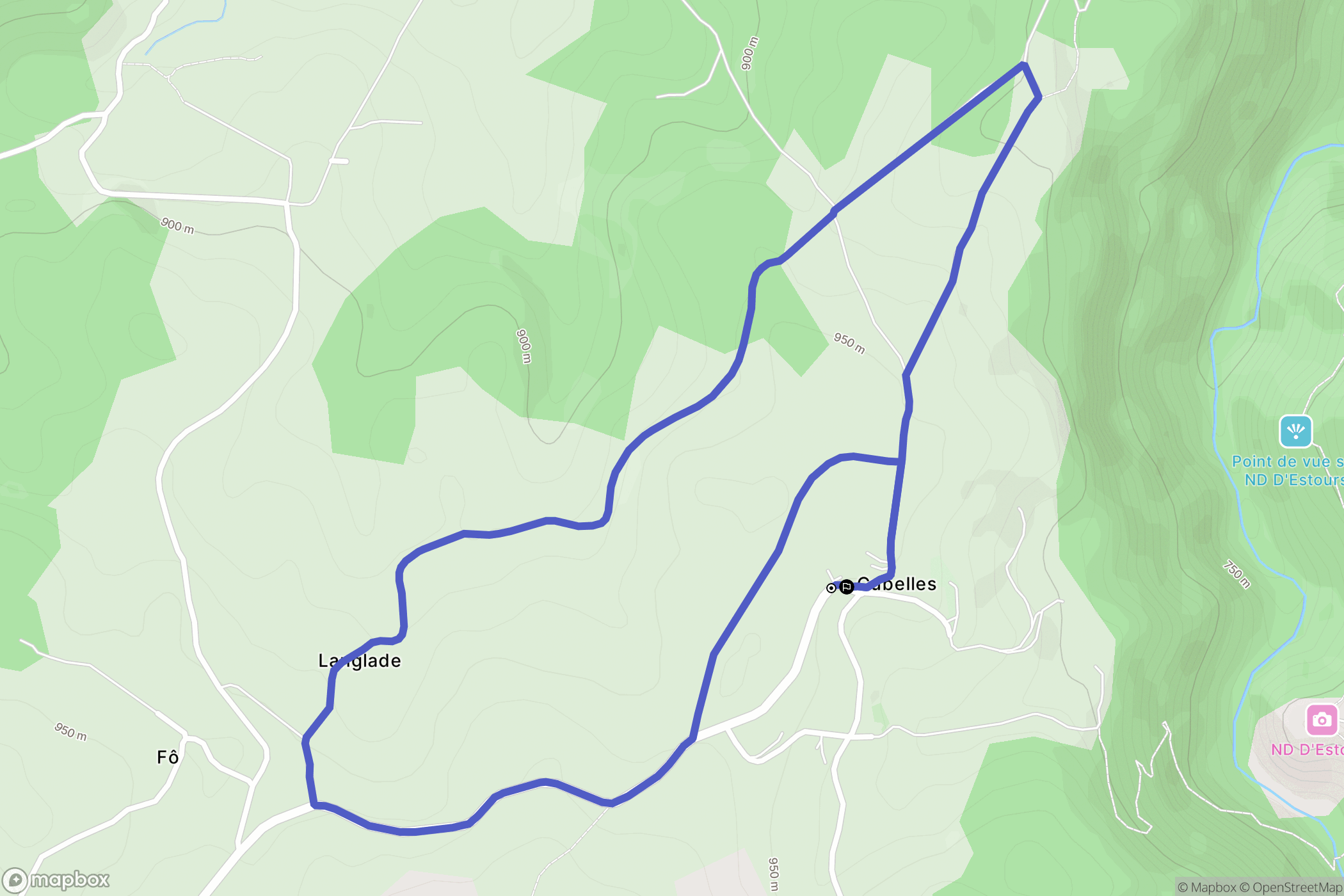 Cubelles : carte du parcours de randonnée - France