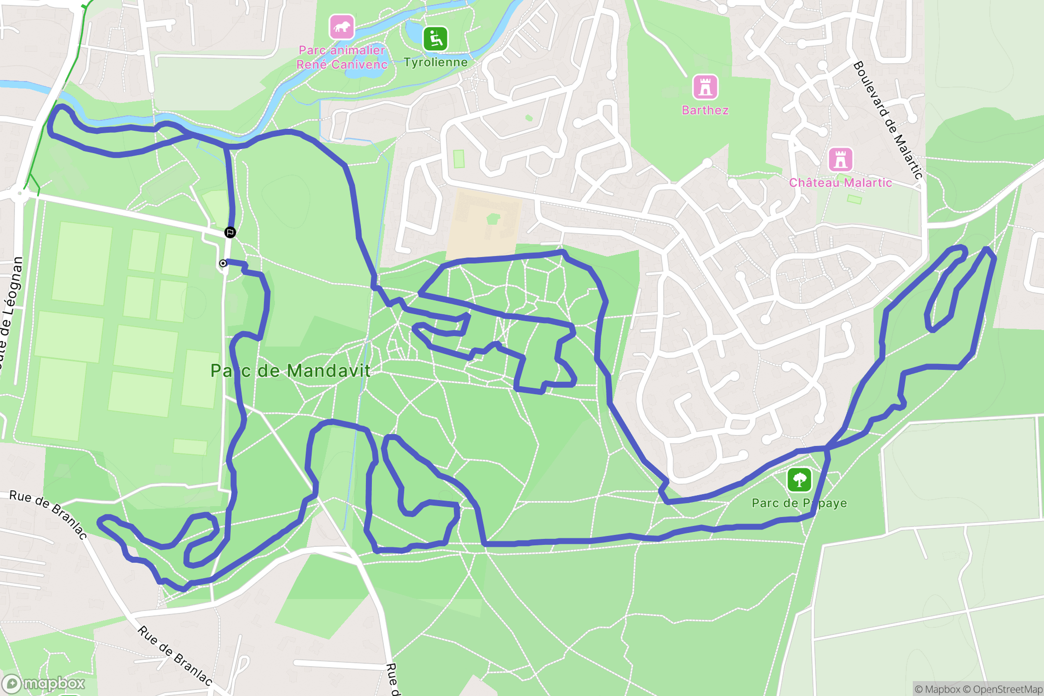 Gradignan : carte du parcours de randonnée - France