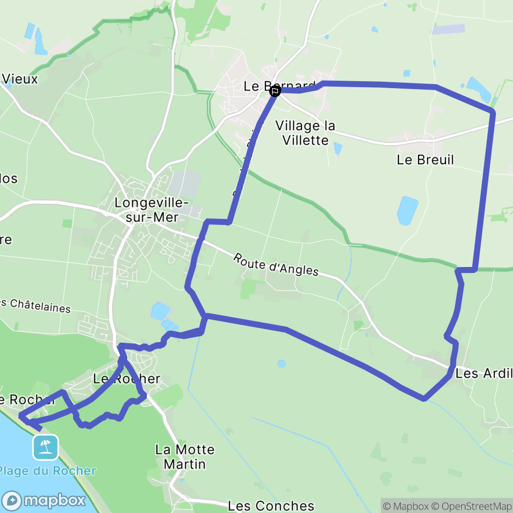 Le Bernard : carte du parcours de randonnée - France