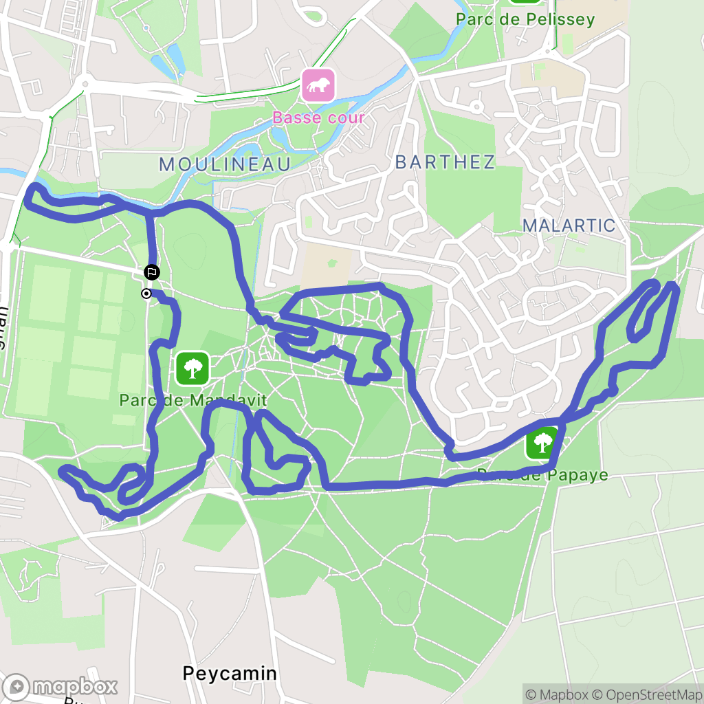 Gradignan : carte du parcours de randonnée - France