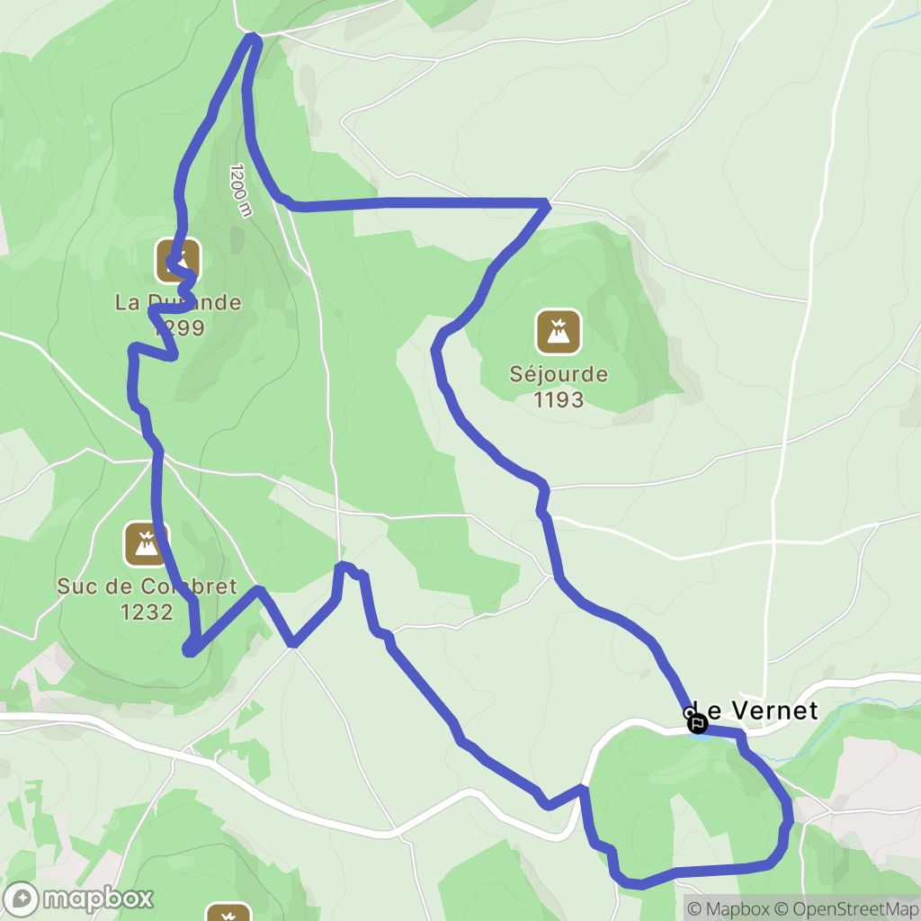 Le Vernet : carte du parcours de randonnée - France