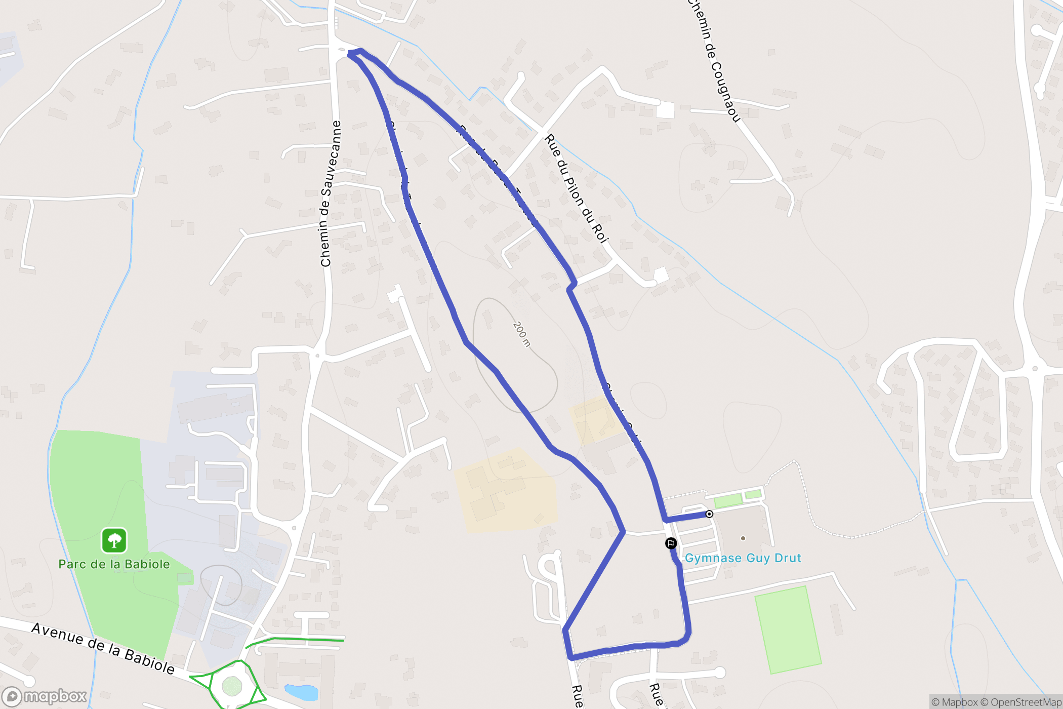 Bouc-Bel-Air : carte du parcours de randonnée - France