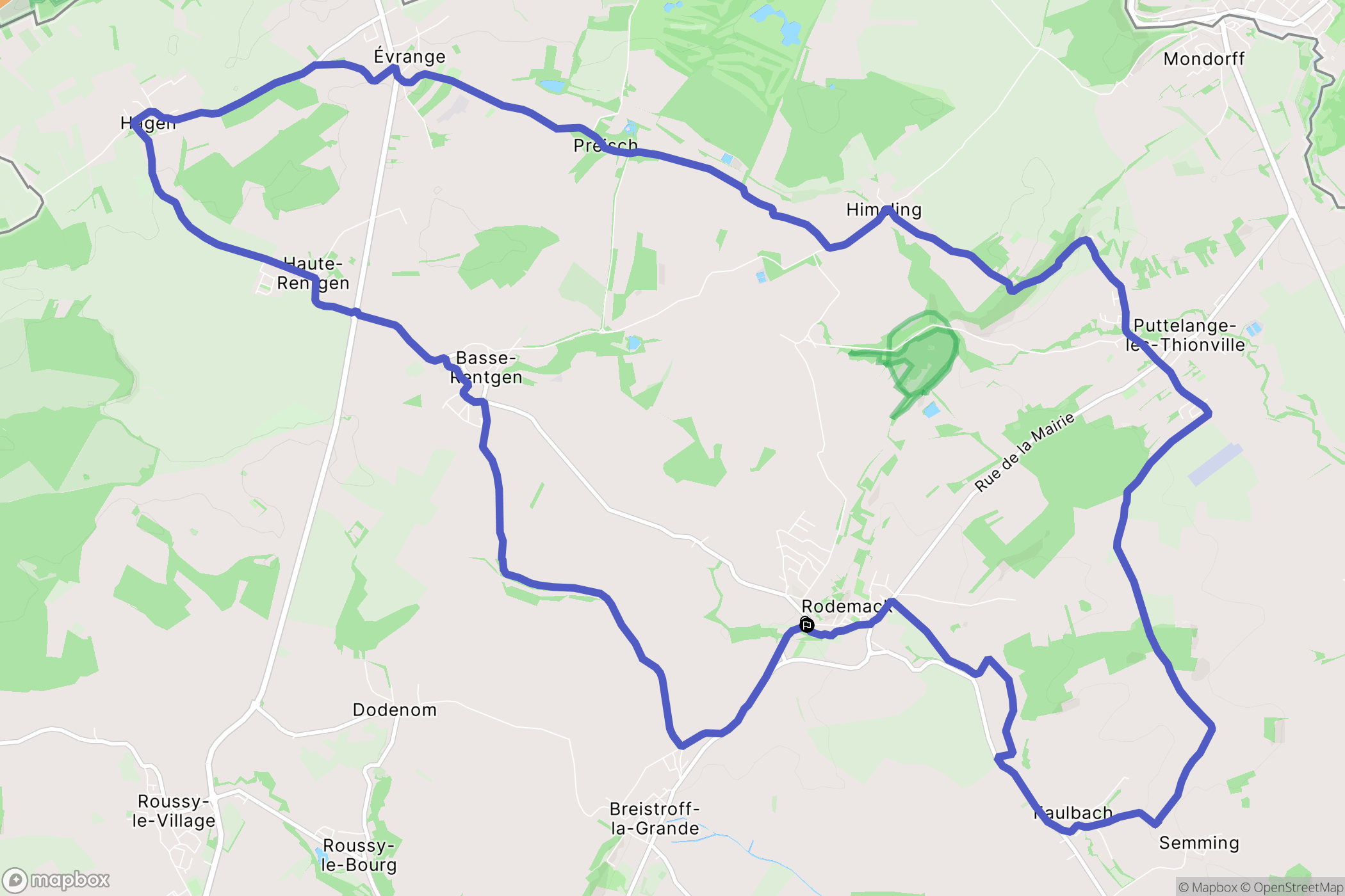 Rodemack : carte du parcours de randonnée - France