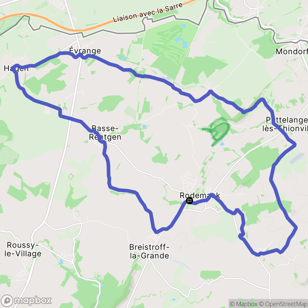 Rodemack : carte du parcours de randonnée - France