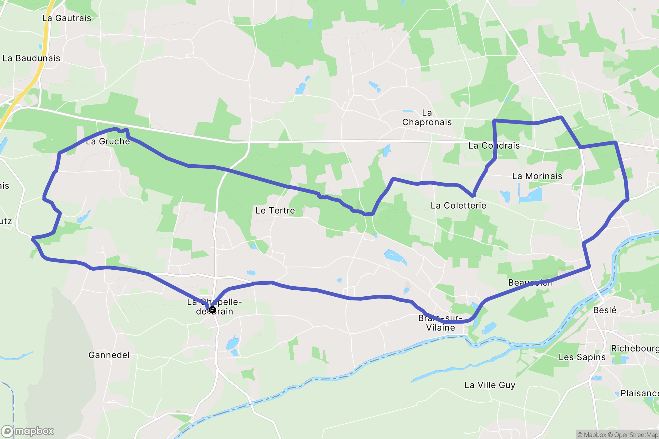 La Chapelle-de-Brain : carte du parcours de randonnée - France