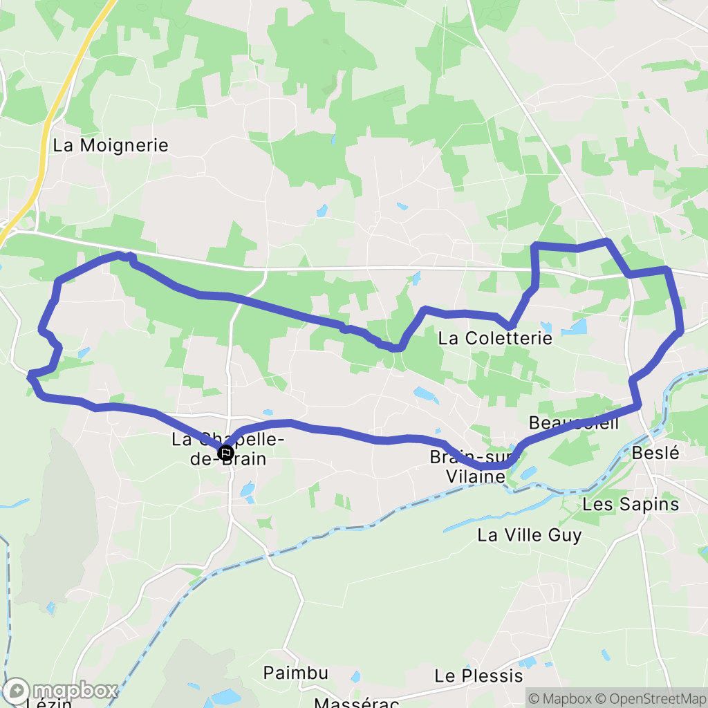 La Chapelle-de-Brain : carte du parcours de randonnée - France