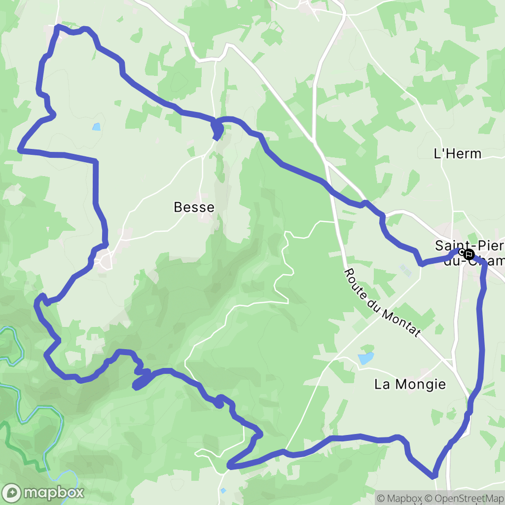 Saint-Pierre-du-Champ : carte du parcours de randonnée - France