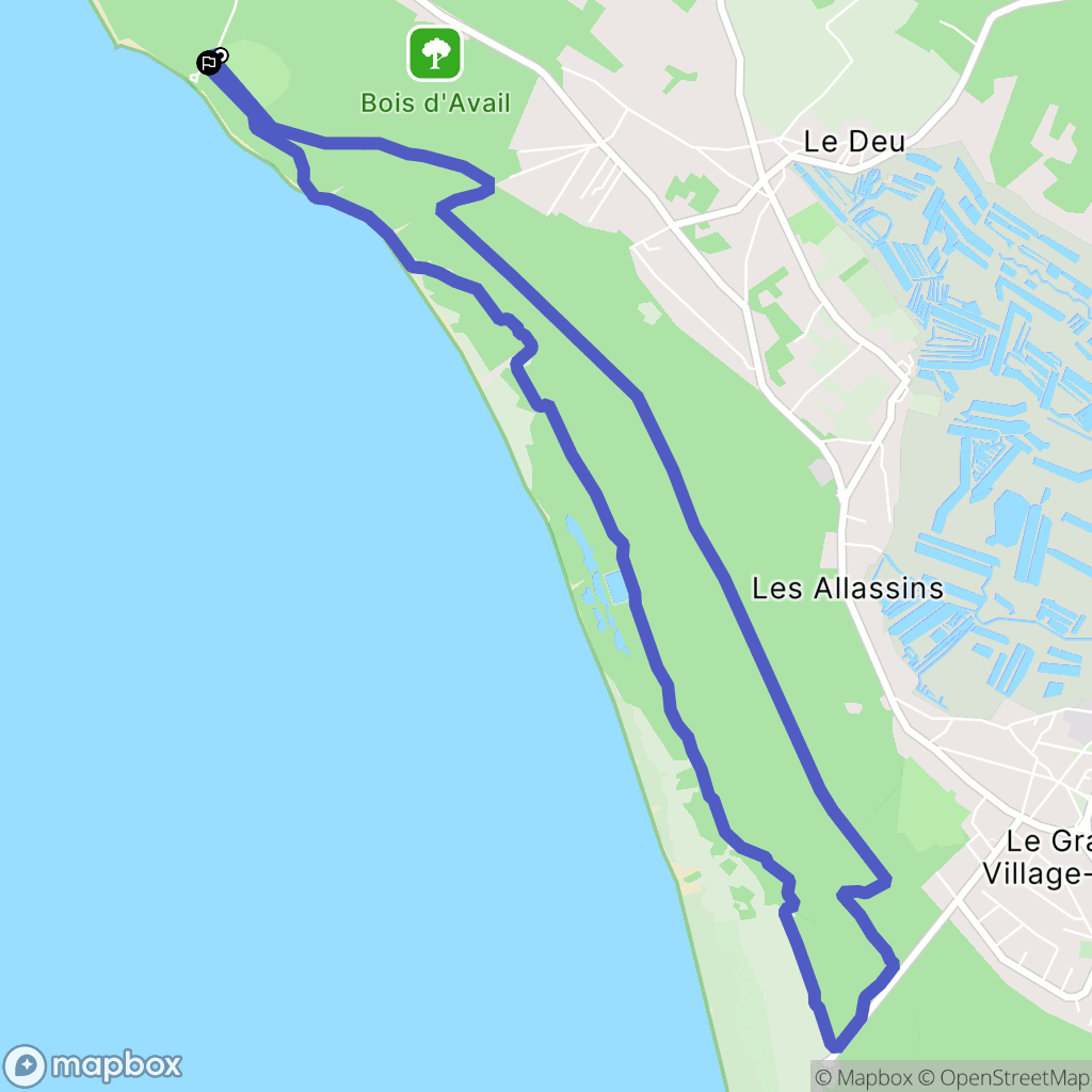 Dolus-d'Oléron : carte du parcours de randonnée - France