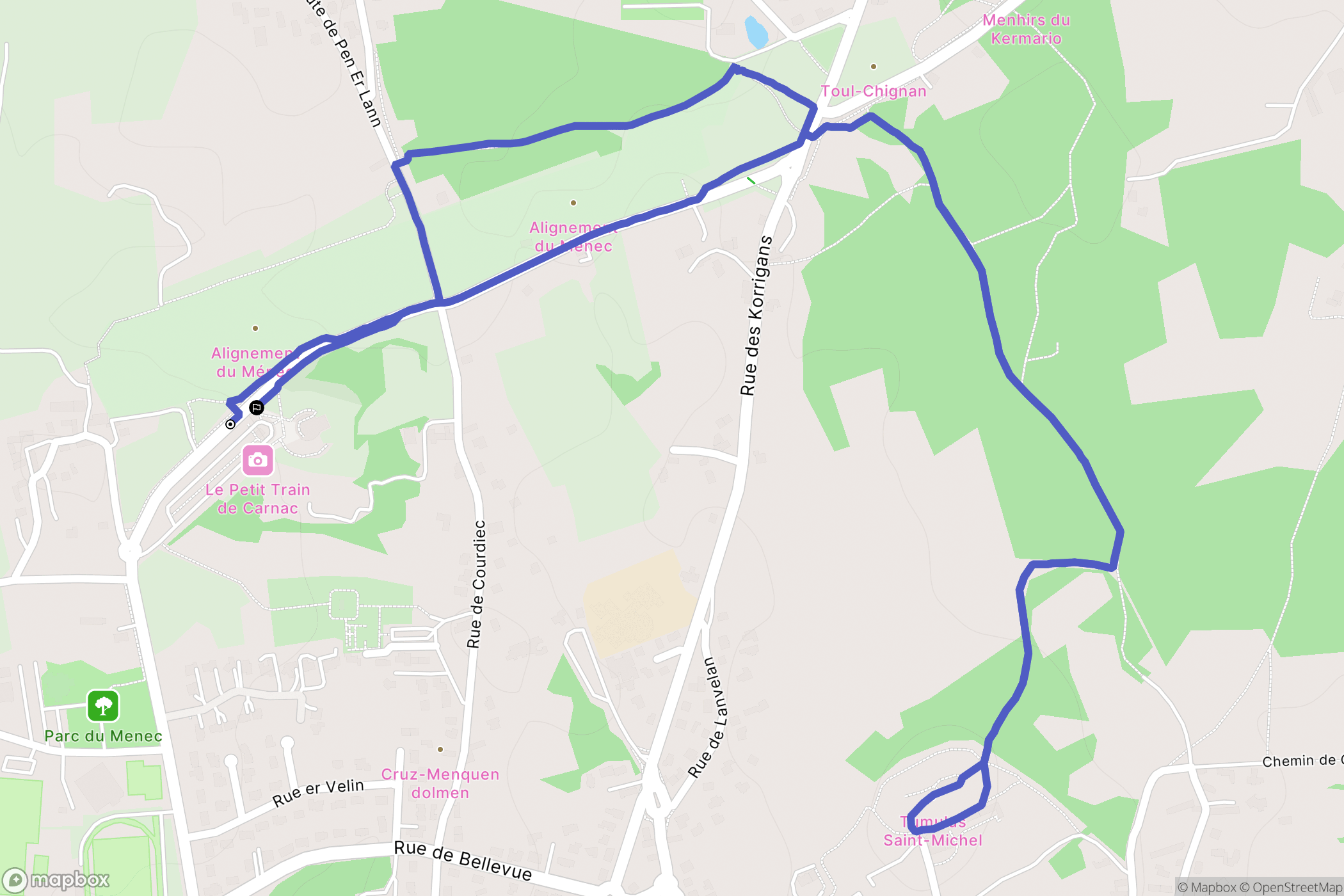 Carnac : carte du parcours de randonnée - France