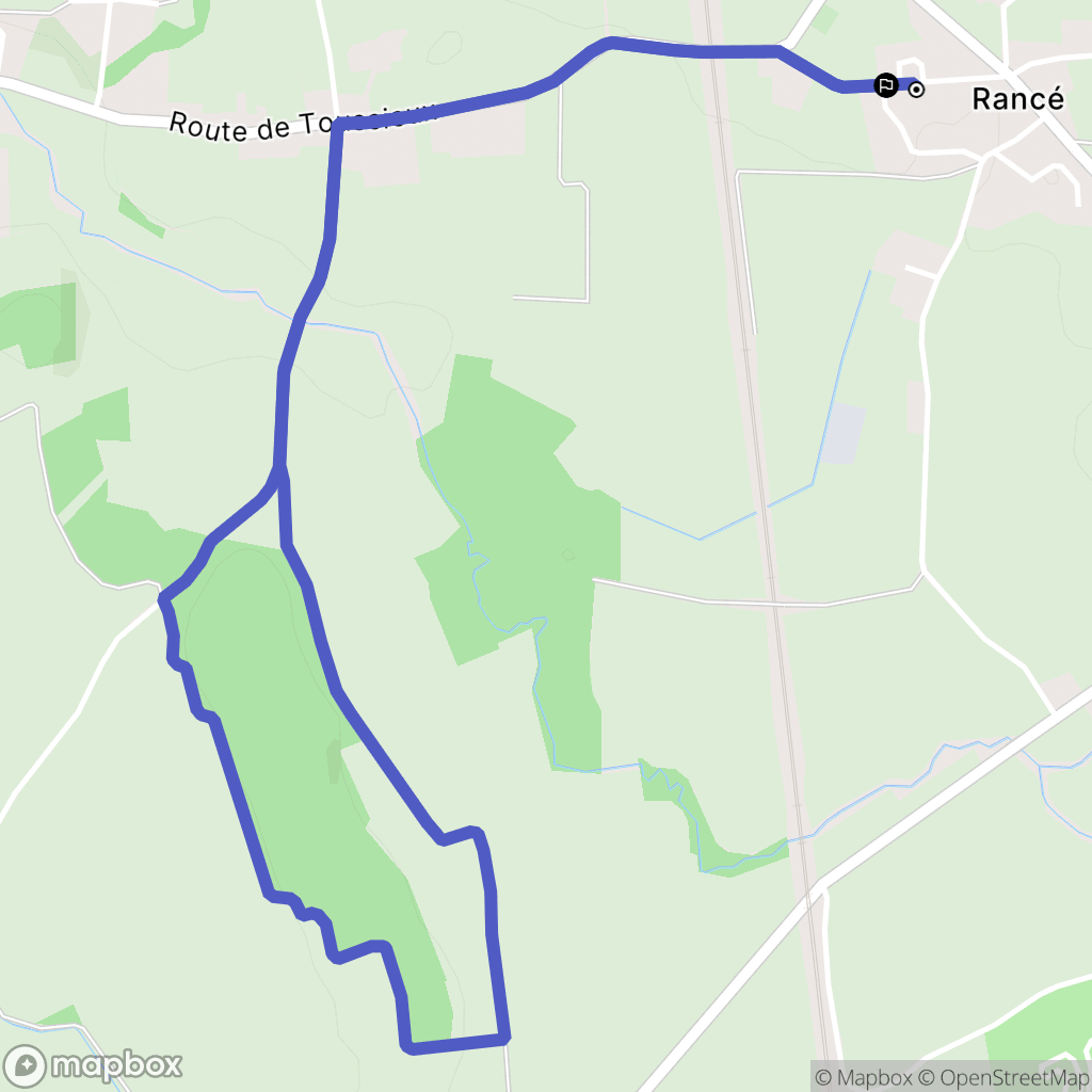 Rancé : carte du parcours de randonnée - France