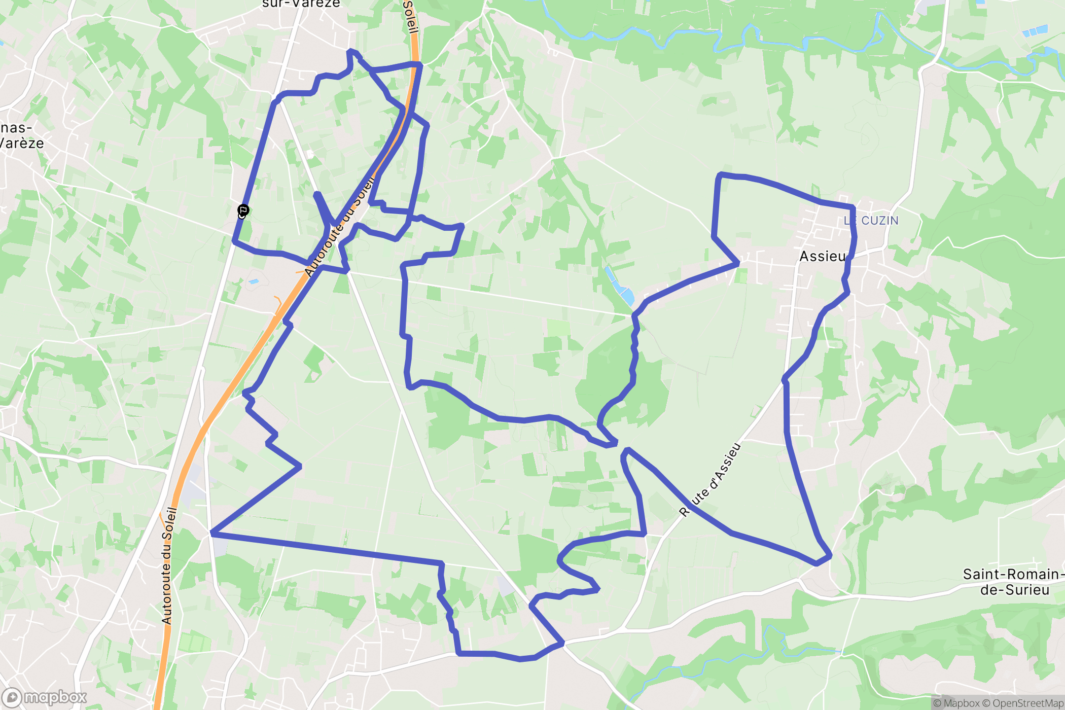 Clonas-sur-Varèze : carte du parcours de randonnée - France