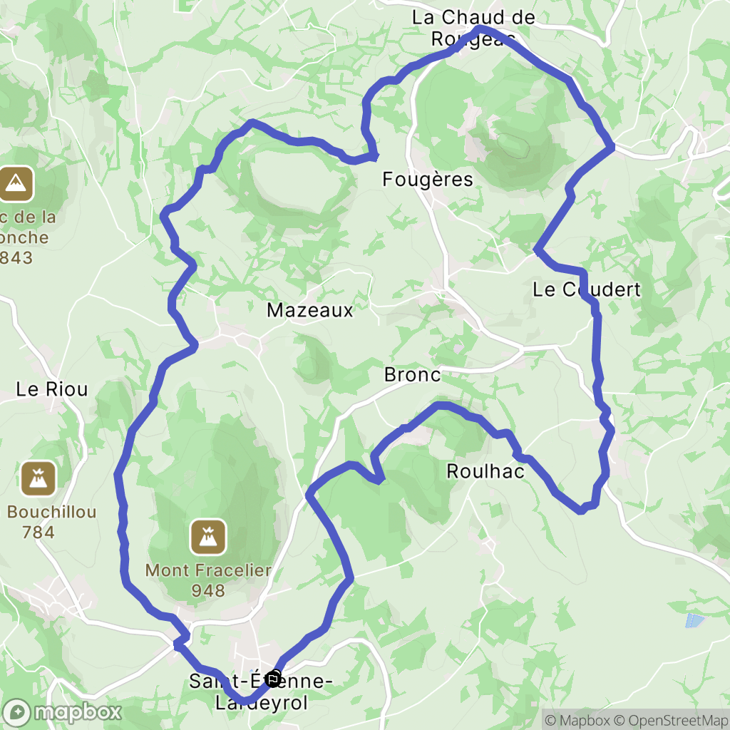 Saint-Étienne-Lardeyrol : carte du parcours de randonnée - France