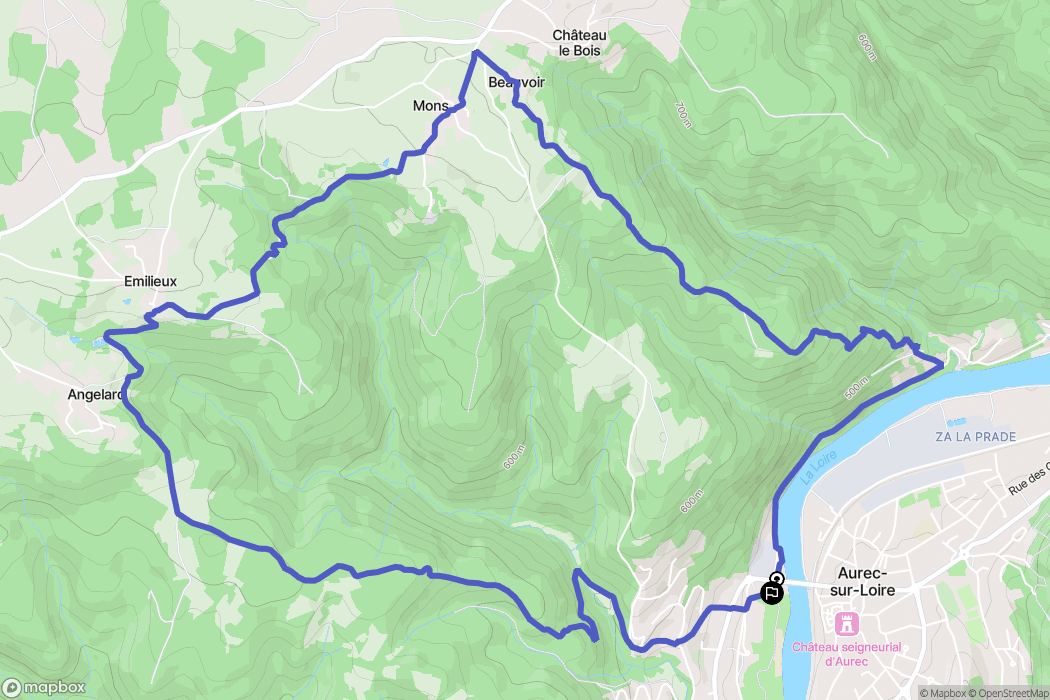 Aurec-sur-Loire : carte du parcours de randonnée - France