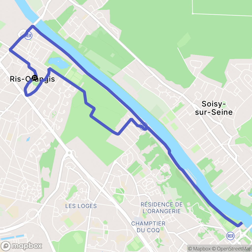 Ris-Orangis : carte du parcours de randonnée - France