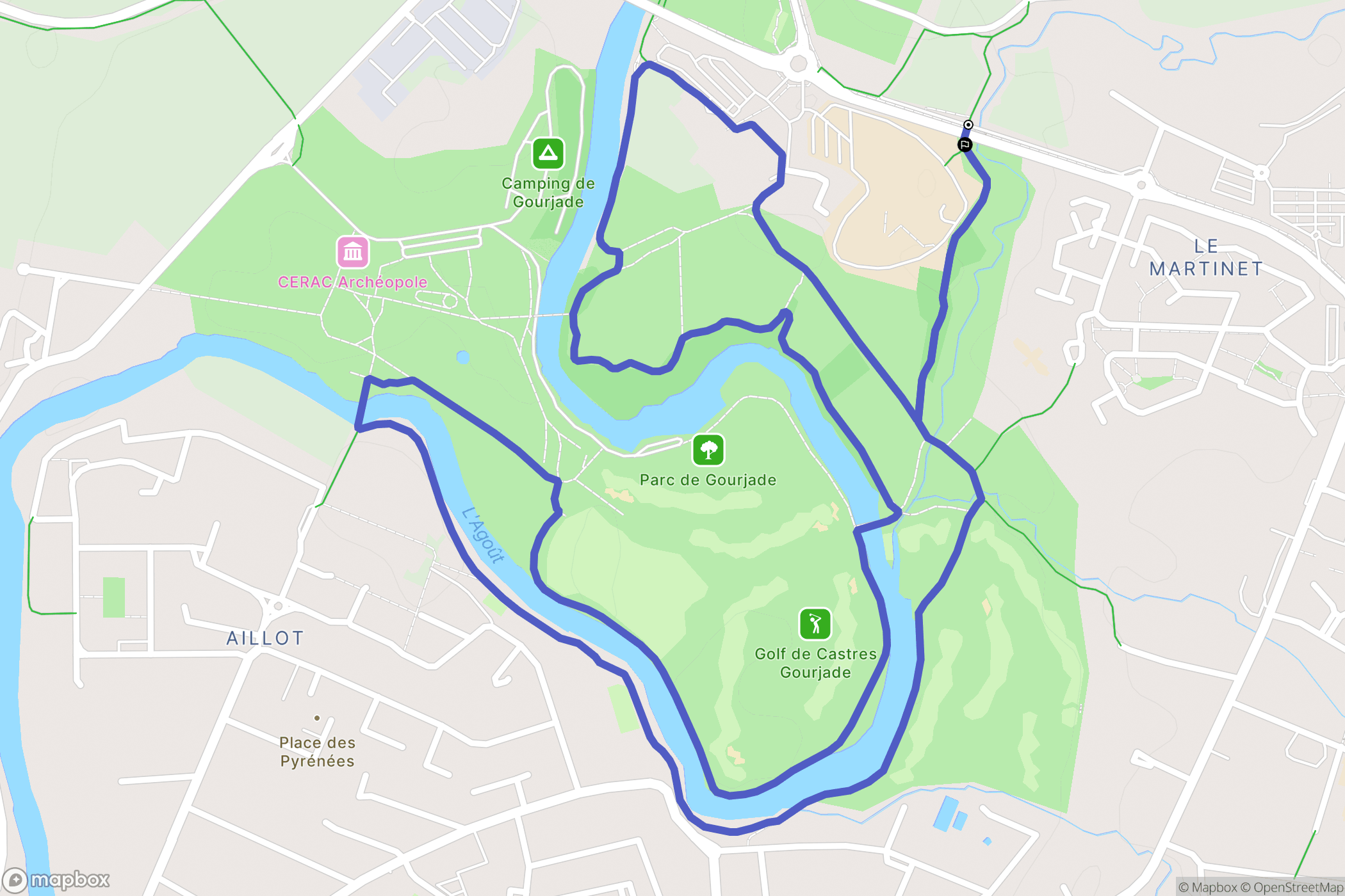 Castres : carte du parcours de randonnée - France