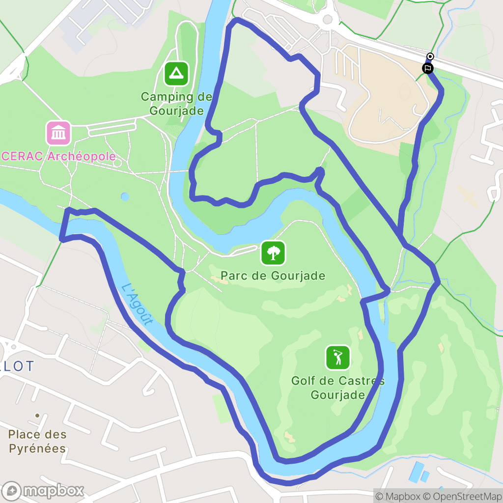 Castres : carte du parcours de randonnée - France