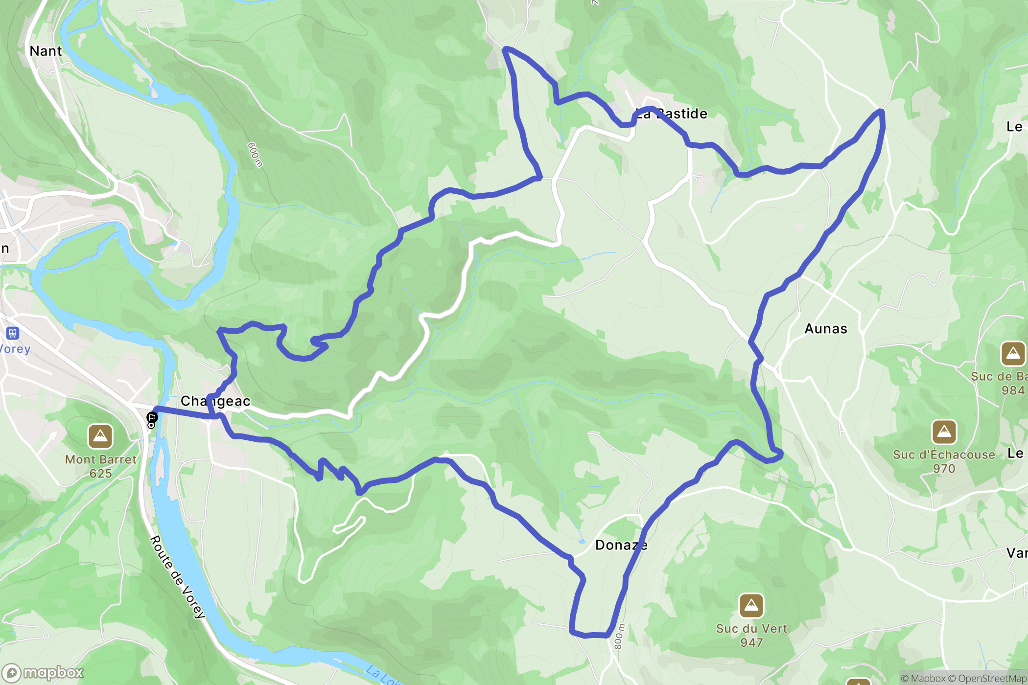 Vorey : carte du parcours de randonnée - France