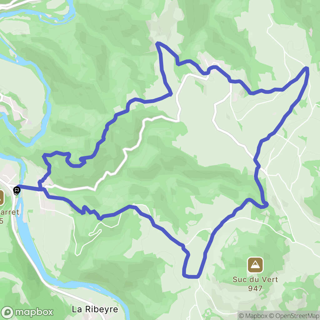 Vorey : carte du parcours de randonnée - France