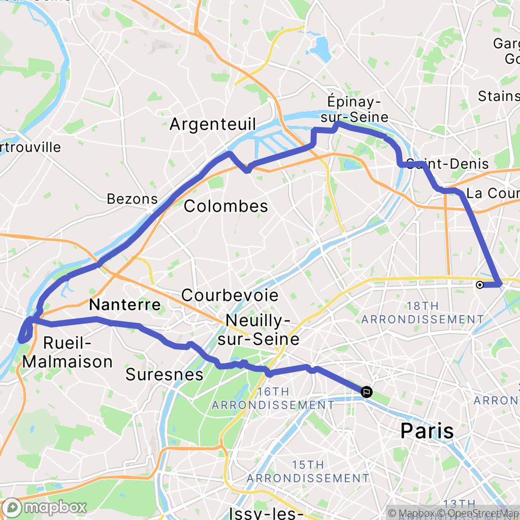 Paris : carte du parcours de randonnée - France