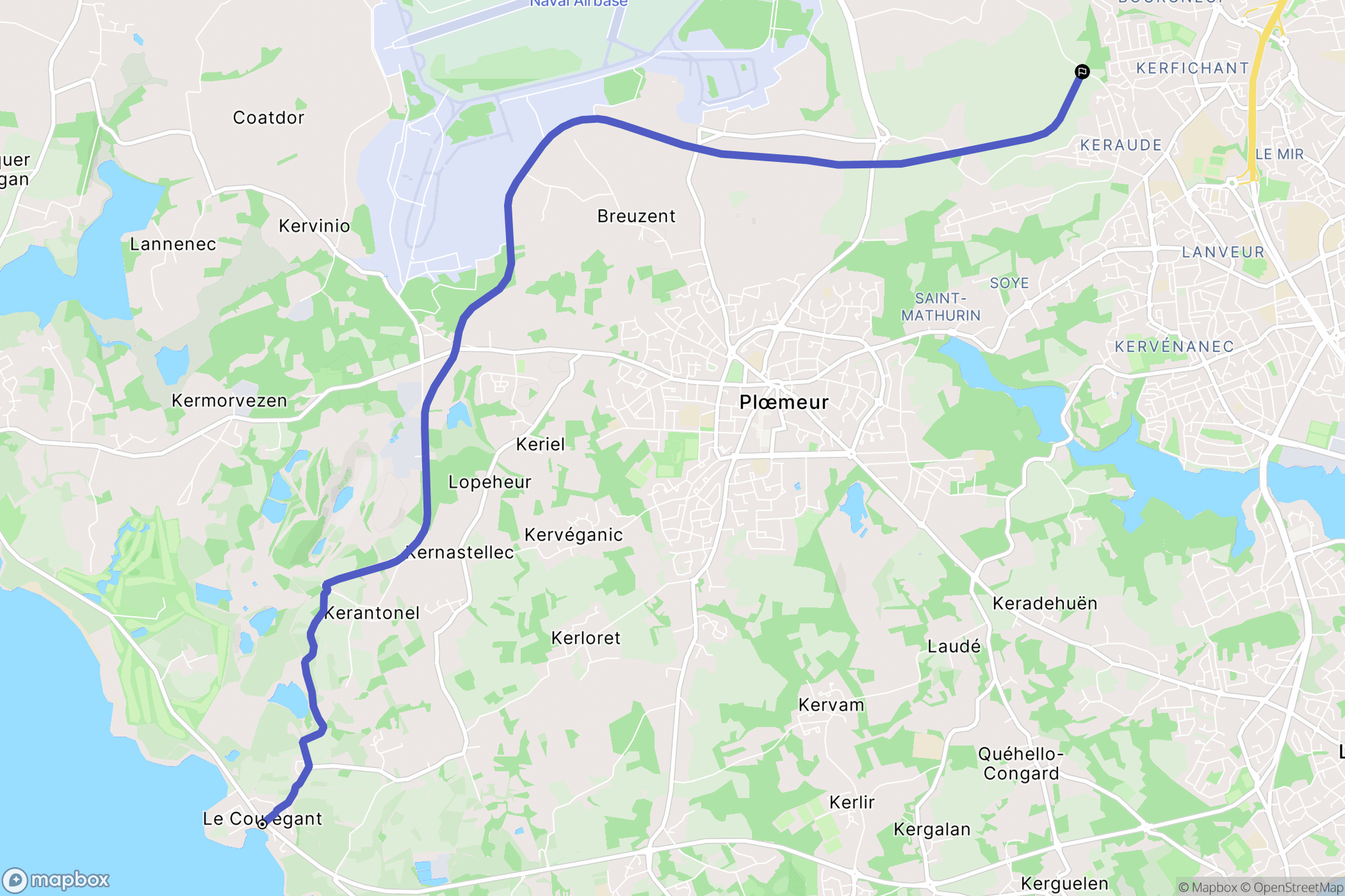 Ploemeur : carte du parcours de randonnée - France