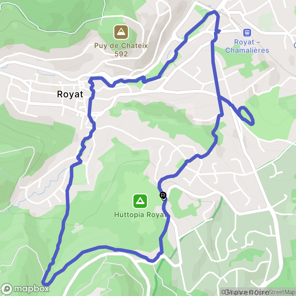 Royat : carte du parcours de randonnée - France
