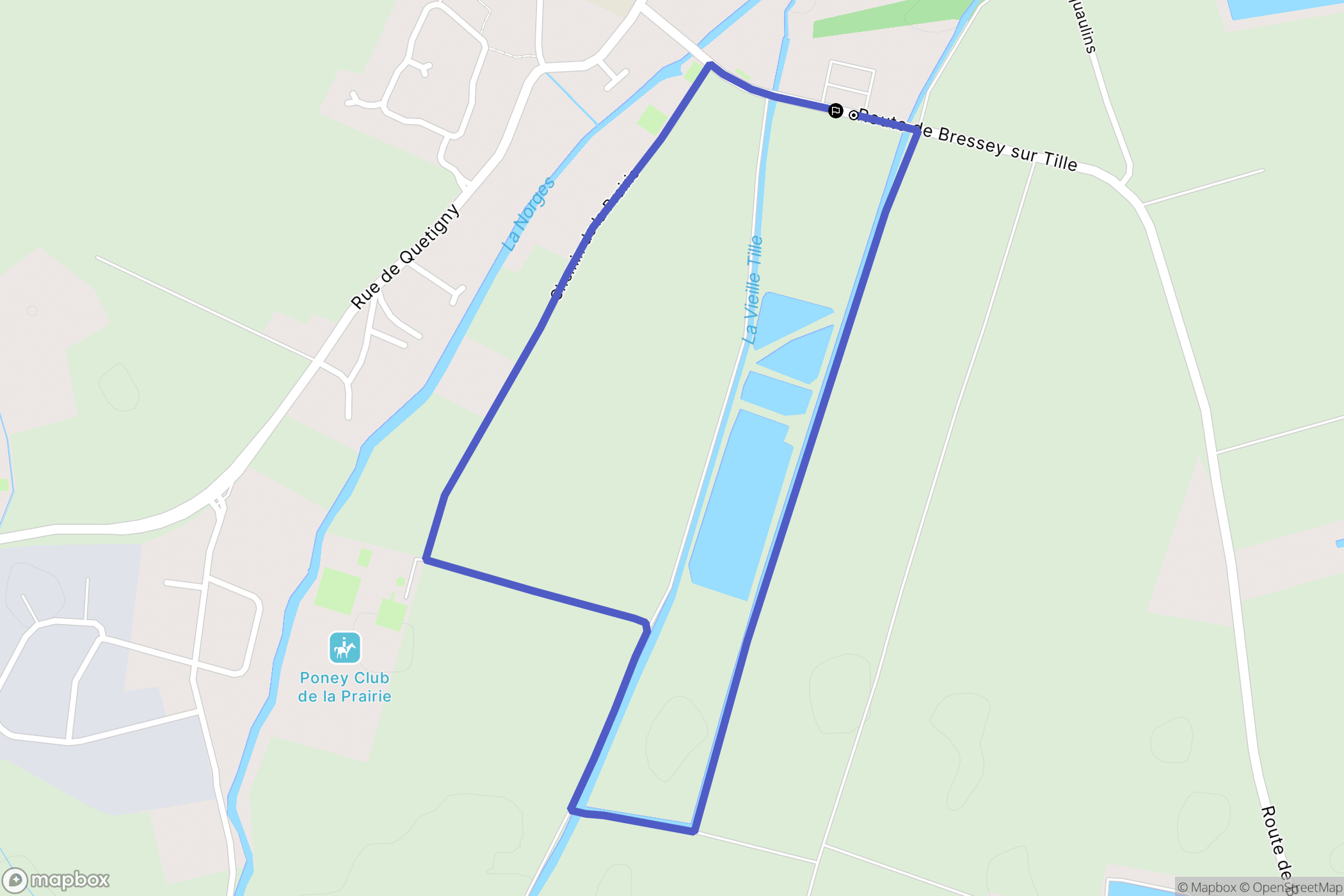 Couternon : carte du parcours de randonnée - France