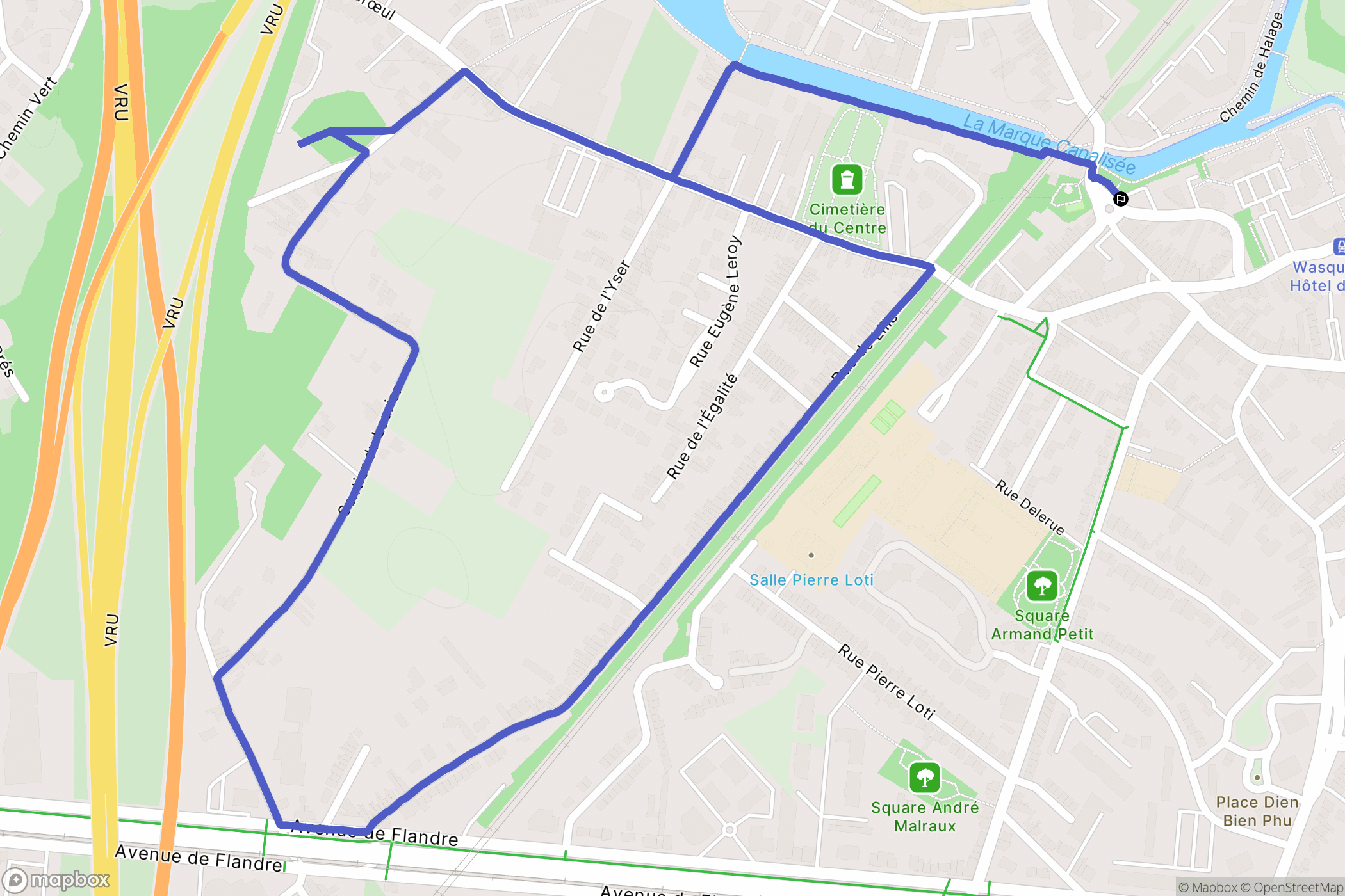 Wasquehal : carte du parcours de randonnée - France