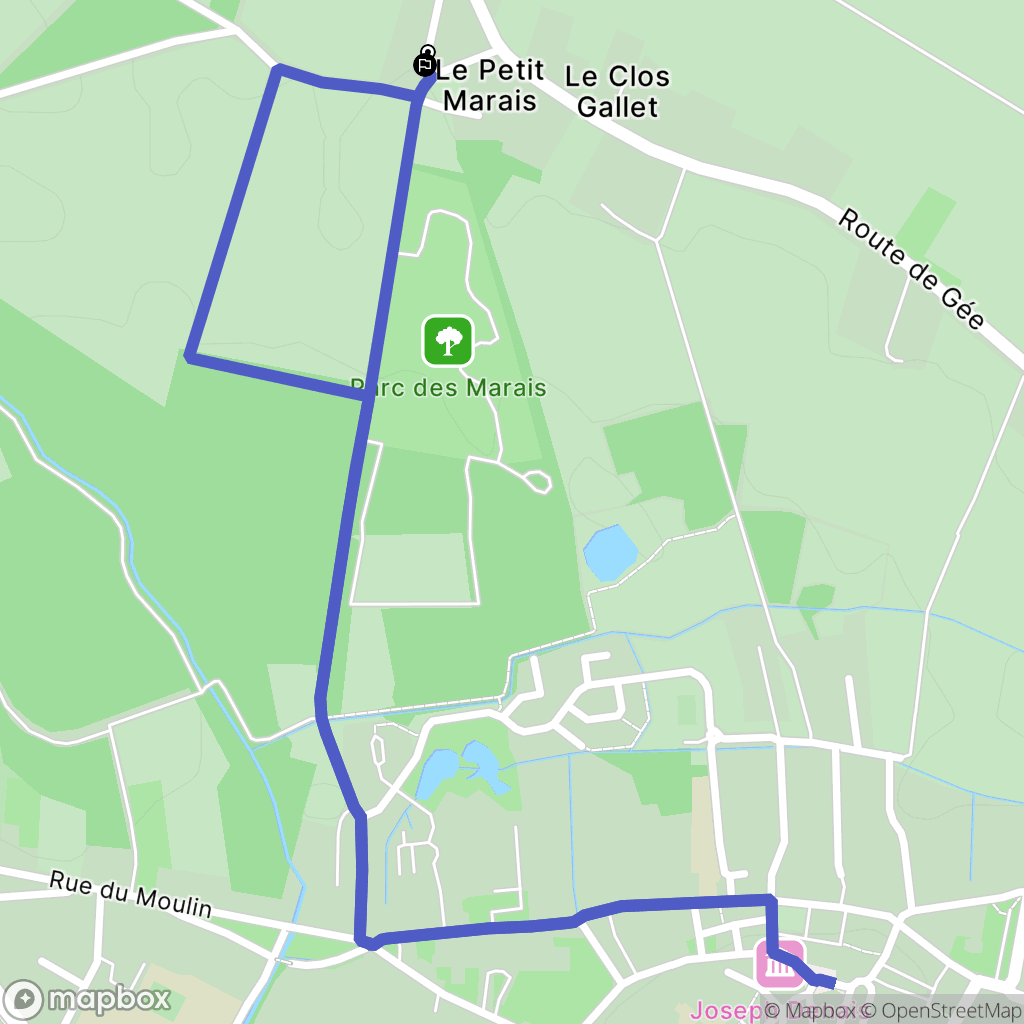Beaufort-en-Vallée : carte du parcours de randonnée - France