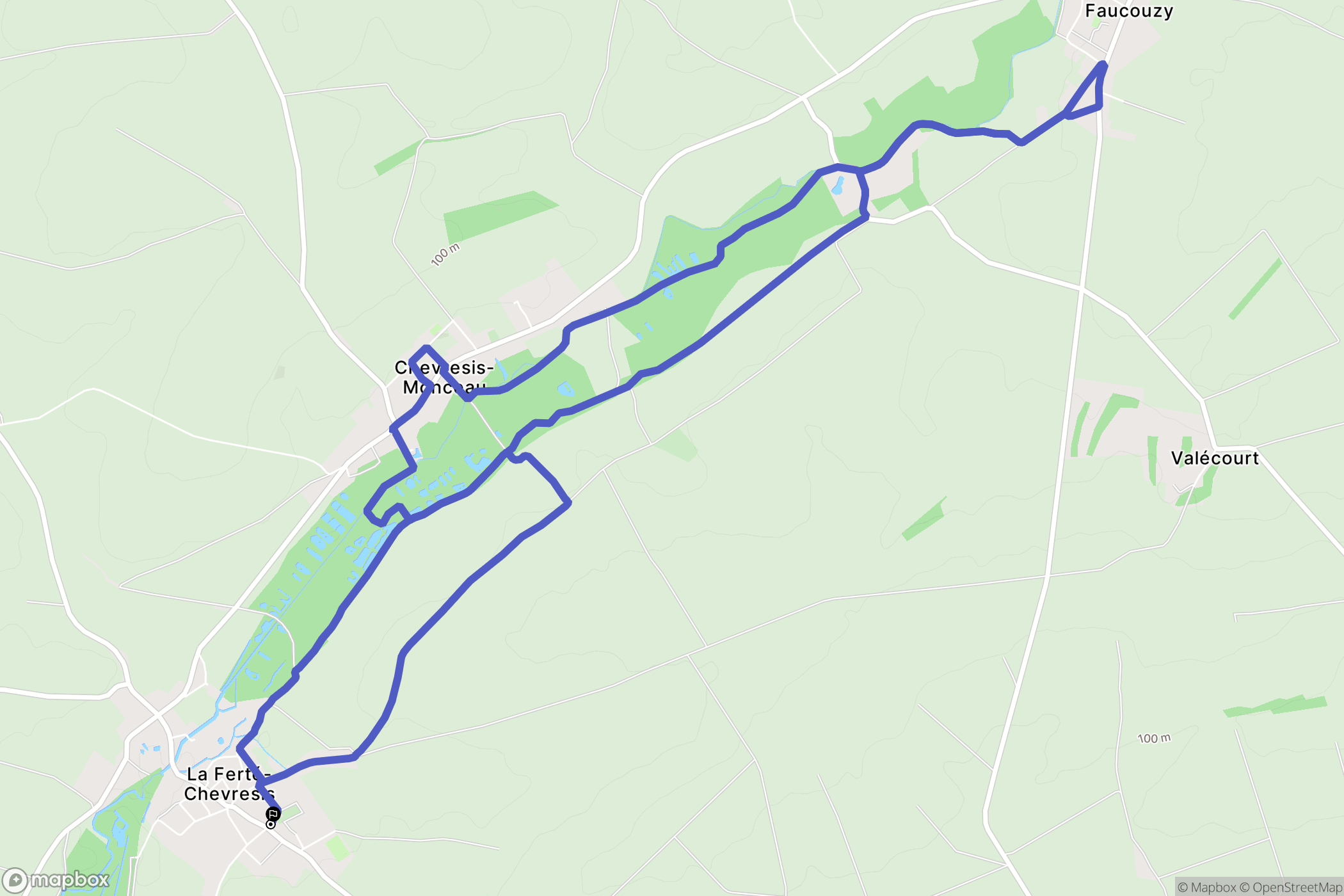 La Ferté-Chevresis : carte du parcours de randonnée - France