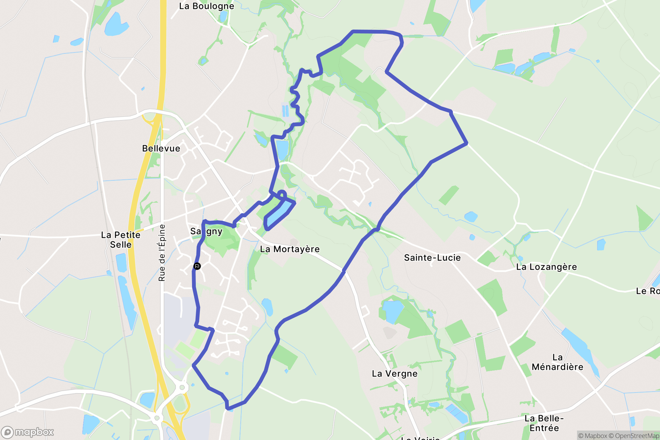 Bellevigny : carte du parcours de randonnée - France