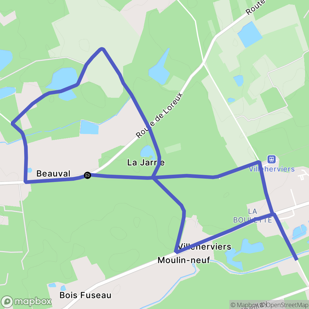 Villeherviers : carte du parcours de randonnée - France