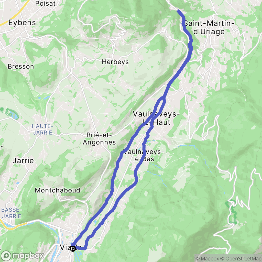 Vizille : carte du parcours de randonnée - France