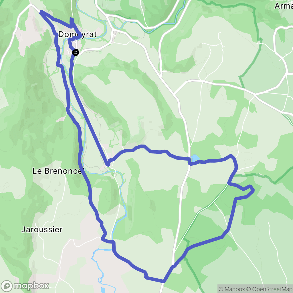 Domeyrat : carte du parcours de randonnée - France