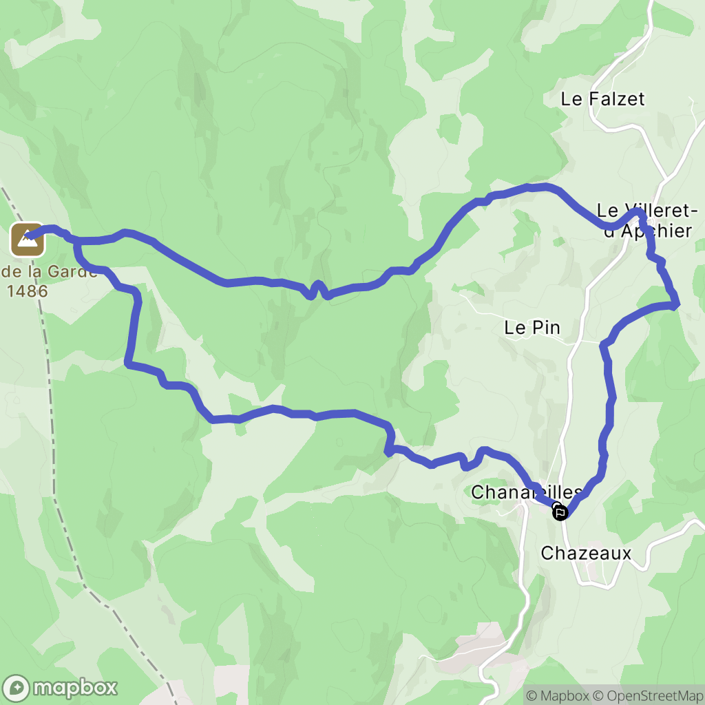 Chanaleilles : carte du parcours de randonnée - France