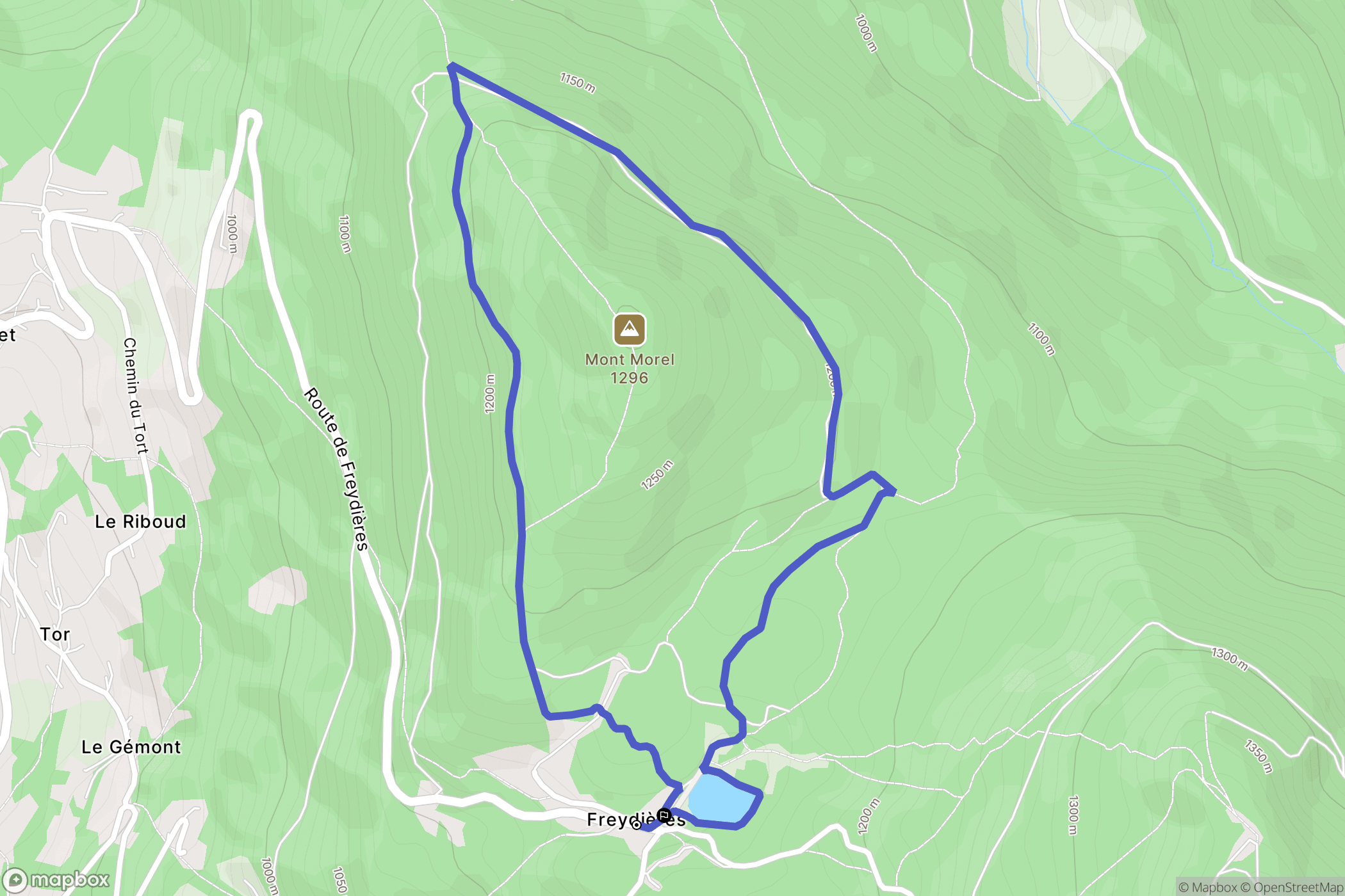 Revel : carte du parcours de randonnée - France