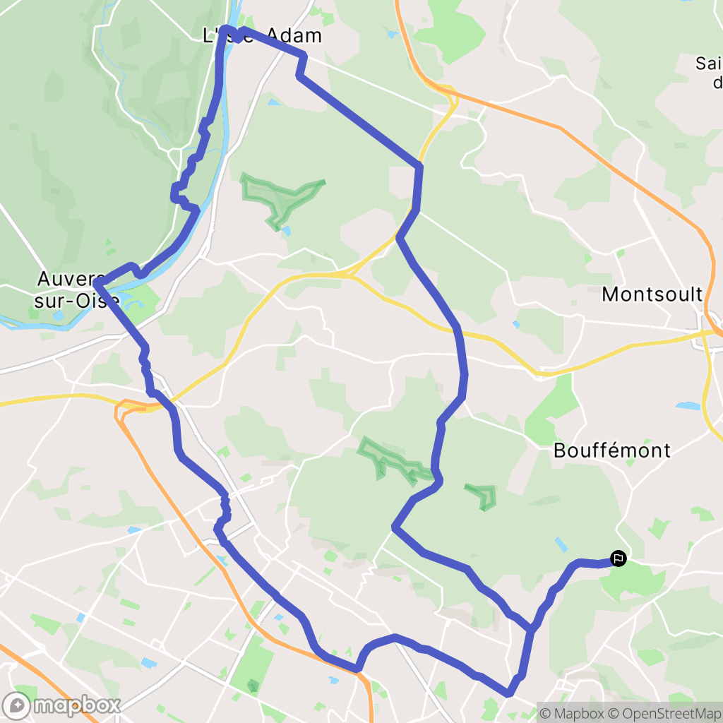 Domont : carte du parcours de randonnée - France